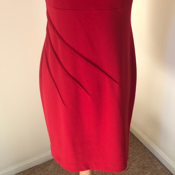 CALVIN KLEIN Size 8 red sheath dress - Picture 3 of 9